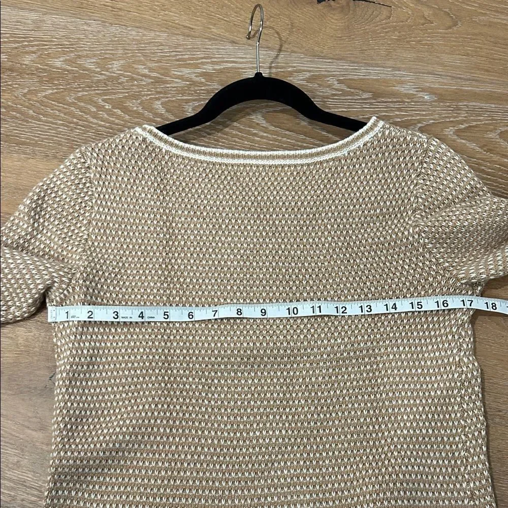 J. Crew Tan & White Knit Sweater, Size Small - Picture 10 of 11